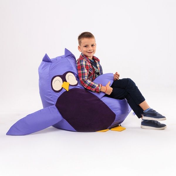 Кресло-мешок SanchoBag Груша Сова фиолетовый (38DT2OK1SOVA) 