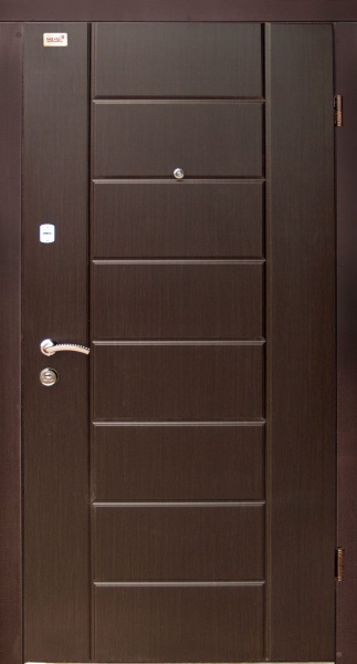 Двері вхідні Abwehr АМ-54 086П (ТИК/Днср) Avers + Kale НЧ тік / дуб немо срібний 2050х860 мм праві