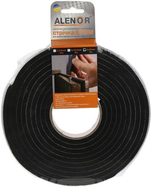 Уплотнитель самоклеящийся прямоугольный Normaizol 8x20 мм 5 м черный 