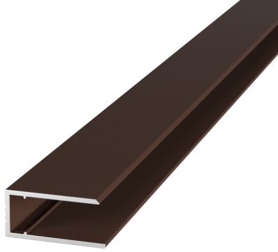 Профиль торцевой алюминиевый АЛЮПРО АПТ 8мм x 2,1м коричневый 