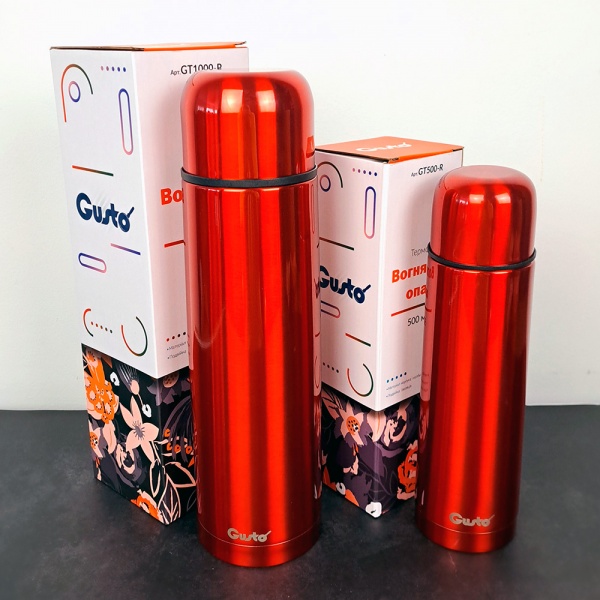 Термос GT500-R вогненний опал 500 мл Gusto