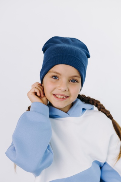 Шапка для дівчаток Obzor р.S синій 100 