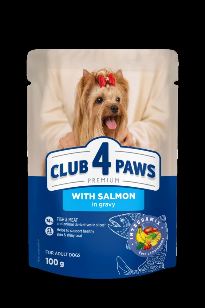 Корм вологий Club 4 Paws з лососем в соусі 100 г