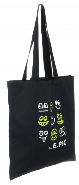 Экосумка Смайл 40х38 см черный