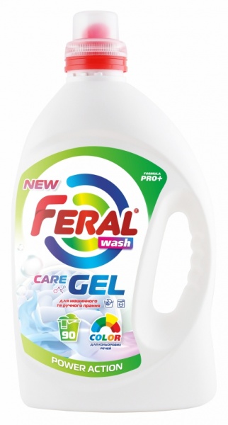 Гель для машинной и ручной стирки Feral для цветных вещей 3,5 л 