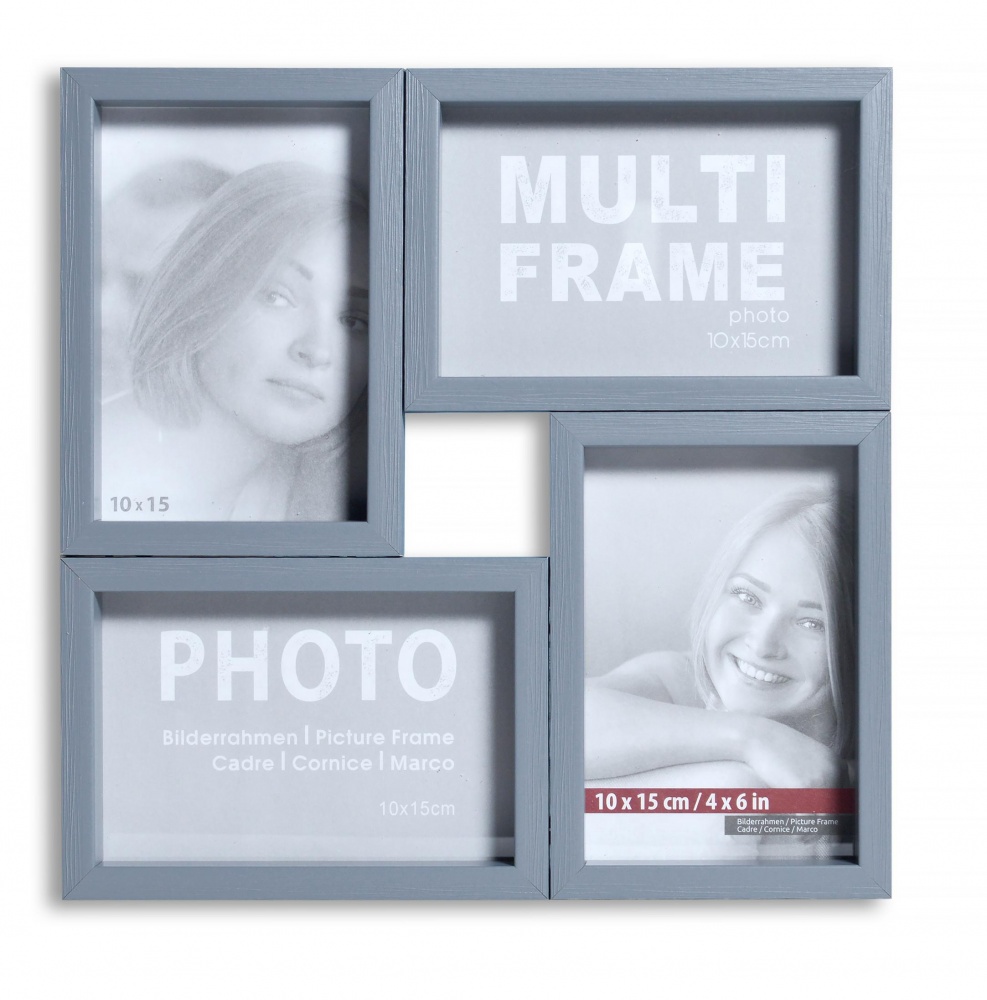 Мультирамка Velista 12B-011-17v 4 фото 10x15 см серый