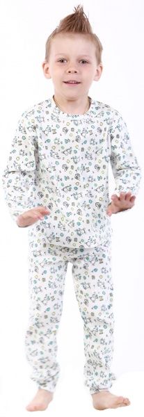 Пижама детская Beezy принт ослики р.98 белый 0318 