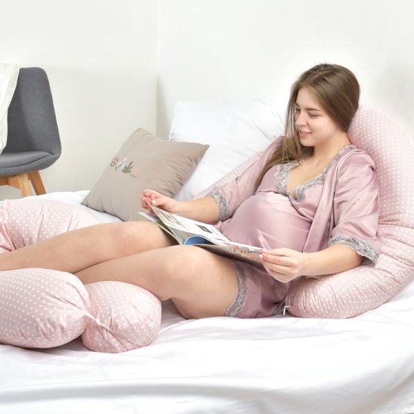 Подушка для годування Standart Dinosaur 35х200 см з карабіном Рожева IDEIA