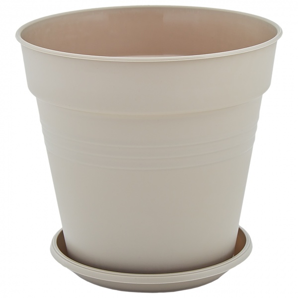 Горшок Алеана Глория с подставкой 18,5x18,0 см круглый 3,1 л какао (114018) 