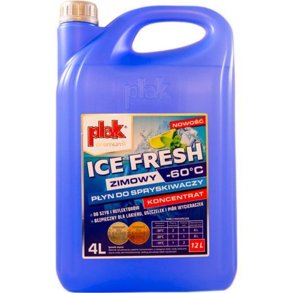 Омыватель стекла Atas концентрат PLAK ICE FRESH лимон зима -60°С 4л 