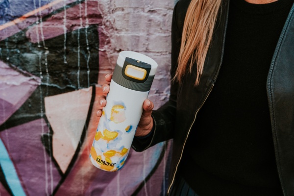 Термочашка Etna 500 мл желто-голубая Kambukka