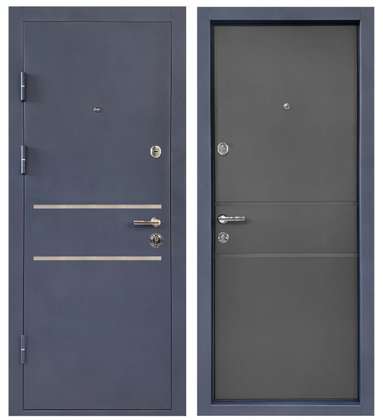 Дверь входная Министерство дверей КУ-Антрацит М грифель горизонт 2050х860 мм левая