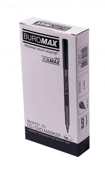 Маркер спиртовой Buromax JOBMAX 0,6 мм черный 