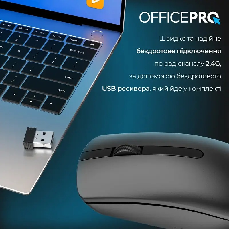 Миша OfficePro M175B Silent Click Wireless black (M175B)