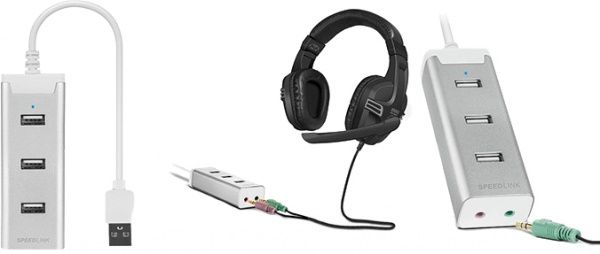 Концентратор Speedlink Barras Supreme 3хUSB 2.0 Silver