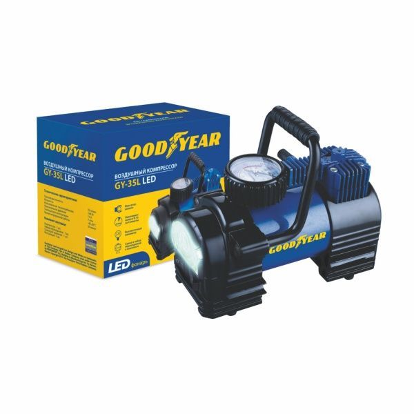 Компресcор автомобильный Goodyear GY-35L LED с фонарем и съемной ручкой