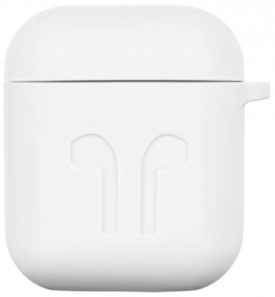 Чохол для навушників 2E для Apple AirPods Pure Color Silicone Imprint 1.5 мм white (2E-AIR-PODS-IBSI-1.5-WT) 