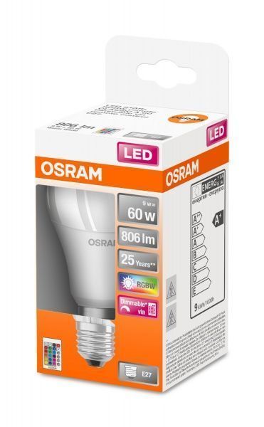 Лампа светодиодная Osram RGBW 9 Вт A60 матовая E27 220 В 2700 К 