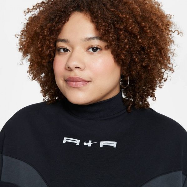 Світшот Nike W NSW AIR FLC MOCK LS TOP DD5433-010 р. M чорний