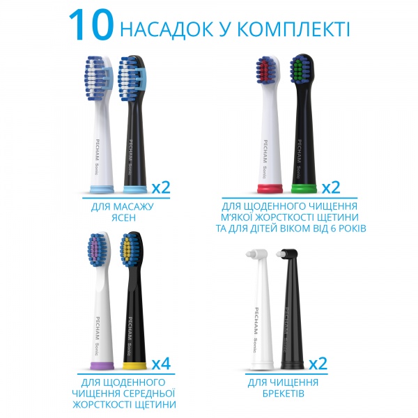 Электрическая зубная щетка Pecham Black and White Travel Set (0009119080224)