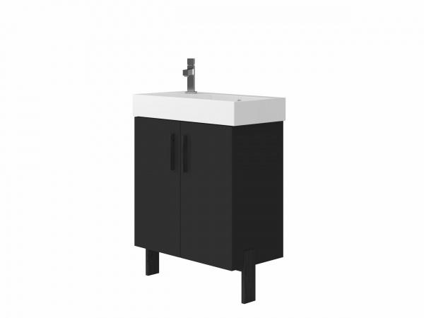 Тумба підлогова ЮВЕНТА Manhattan - 65 чорний з умивальником Stance-65