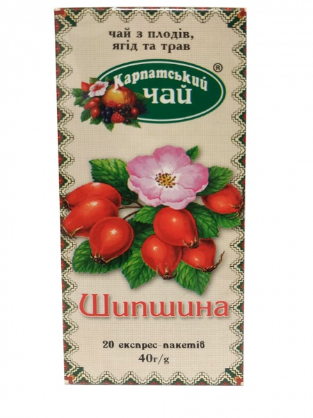 Чай травяной Карпатський чай пакетированный Шиповник 20 шт. 40 г 