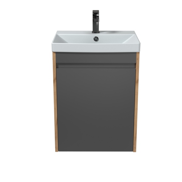 Тумба Мойдодыр Olive 50-U с умывальником Sempre 50 подвесная/напольная