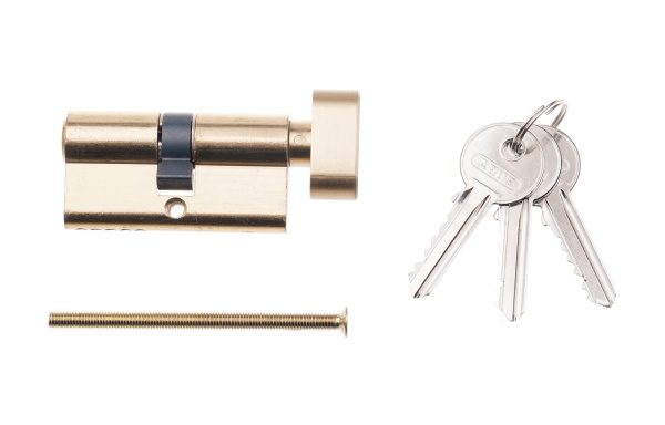 Циліндр Abus KE45 30x30 ключ-вороток 60 мм матова латунь 2240631739018