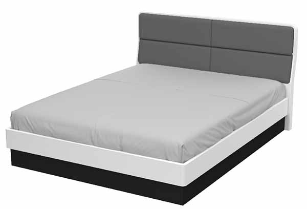 Ліжко Aqua Rodos Avangard 160x200 см білий/антрацит АР000032637