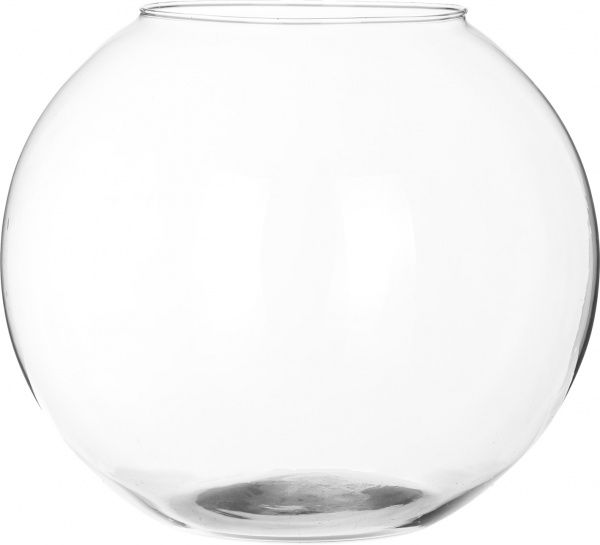 Ваза стеклянная прозрачная аквариум 13,8х24 см Ladna