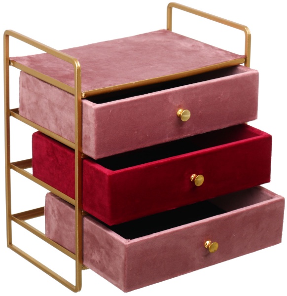 Комод-органайзер 3 ящика 21.5x14x24.5 см пудровый