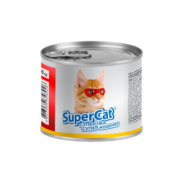 Паштет консервований для дорослих котів SuperCat з куркою 200 г
