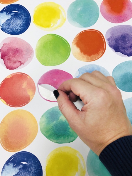 Декоративная наклейка Design stickers Акварельные кружочки 2 листа А3 в наборе 42x59,4 см