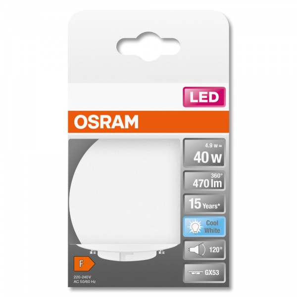 Лампа світлодіодна Osram GX53 4,9 Вт матова GX53 220 В 4000 К 