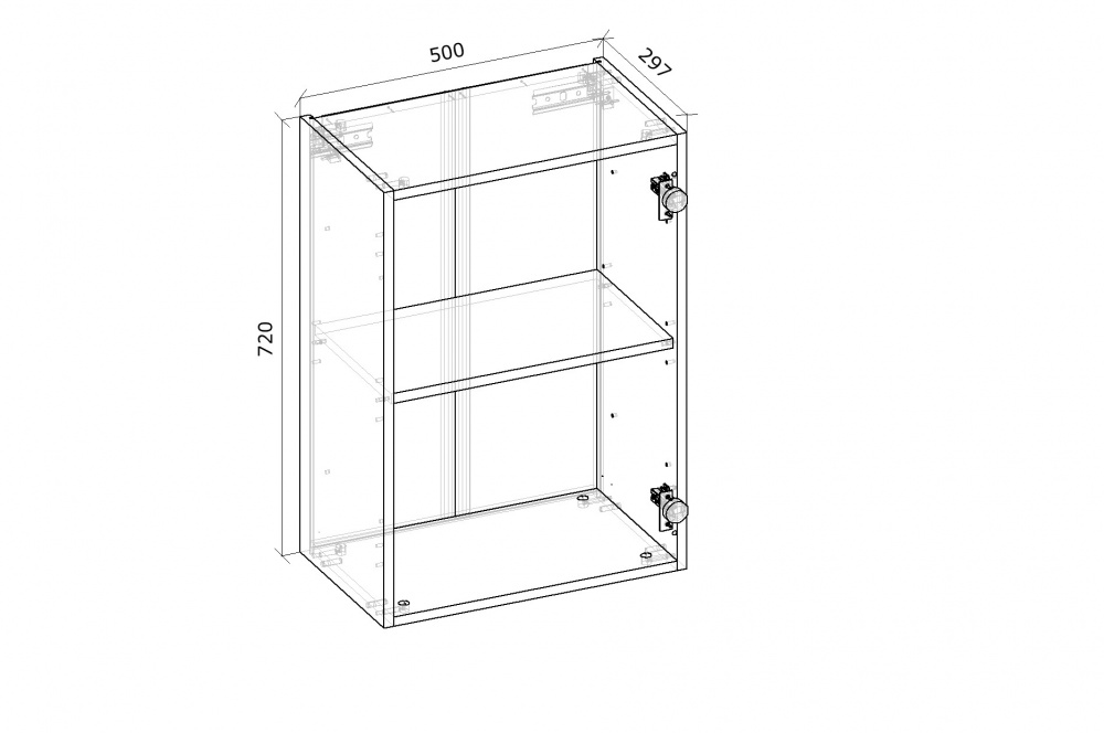Шкаф верхний Грейд Оптимум 500x720x297 мм фунго