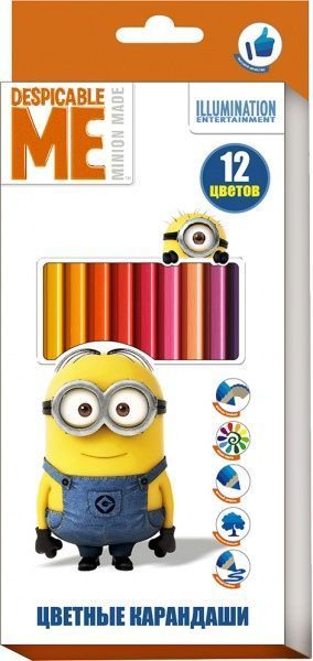 Олівці кольорові 12 кольорів, Universal Studios Перо