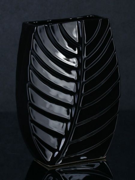 Ваза Флора Лист магнолії 2901-28,5 чорна Eterna