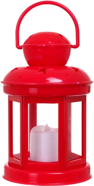 Декорація новорічна Ліхтар з електричною свічкою 10х10х19 см Cх6000030 