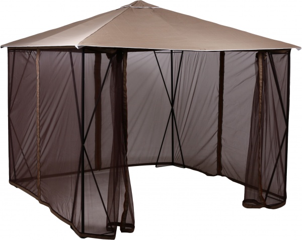 Павільйон садовий UBC Group DU141 з москітною сіткою 3х3 тент 7531 коричневий
