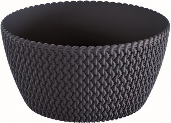 Кашпо пластиковое Prosperplast Splofy Low круглый 3,8л антрацит (25975-433) 