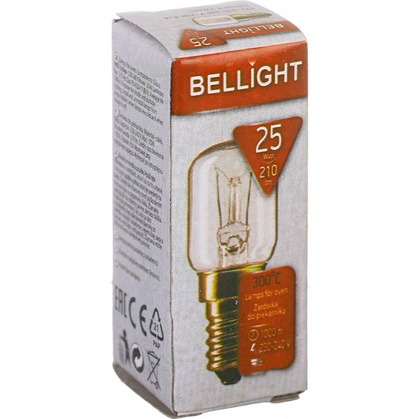 Лампа накаливания для духовых шкафов 25 Вт E14 230 В прозрачная