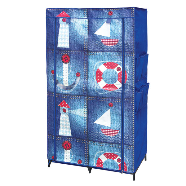 Гардероб текстильний 1560х870х460 мм синій 