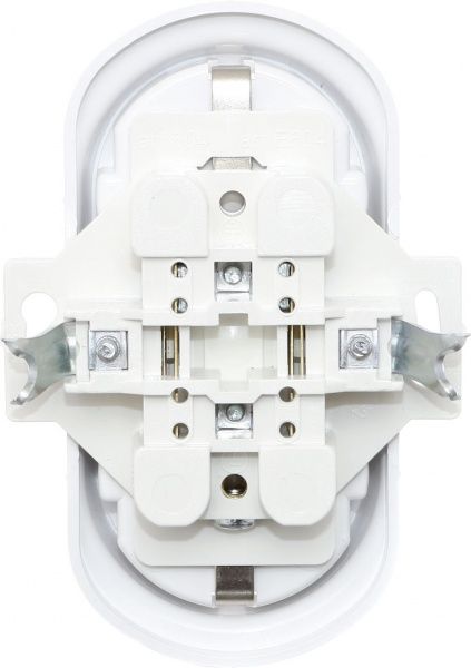 Розетка двойная с заземлением Aling-Conel Eon без шторок белый E604.0