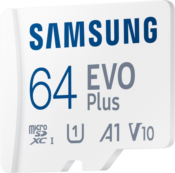 Карта памяти Samsung microSDXC 64 ГБ Class 10 (MB-MC64KA/RU) EVO Plus UHS-I + SD адаптер 
