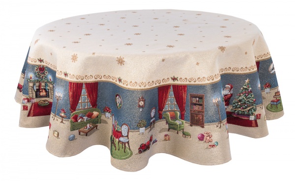 Скатерть Новогодняя сказка O160 d160 Limaso 