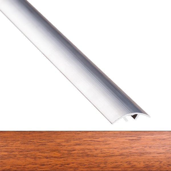 Порожек алюминиевый 6-А Лугалпроф радиальный скрытый крепеж 5х30x1800 мм орех лесной