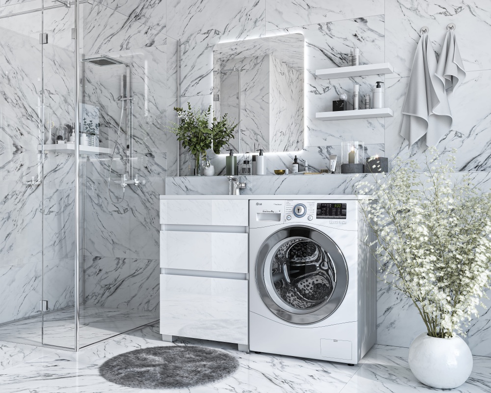 Тумба под стиральную машину и умывальник Water House Dallas 120