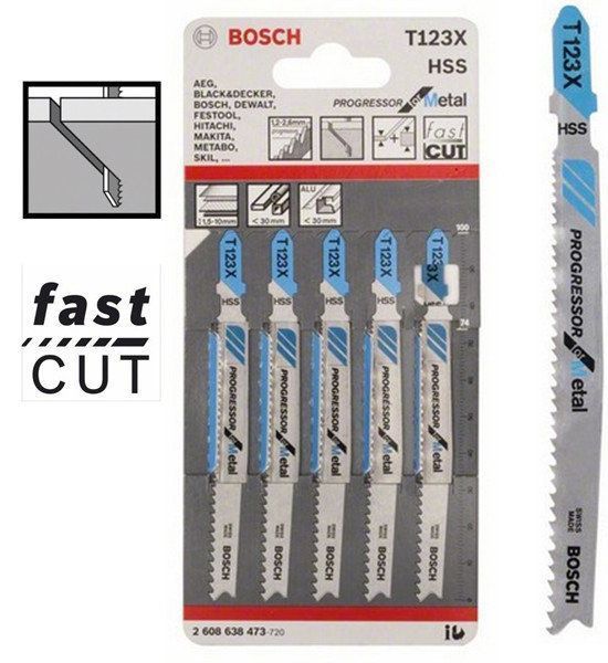Набор пилочек для электролобзика Bosch Металл 10 шт.