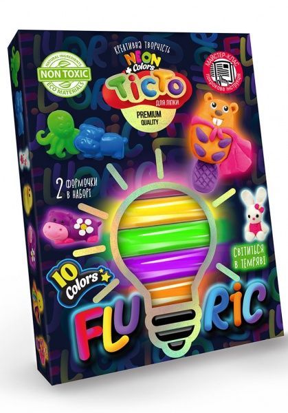 Тісто для ліплення Danko Toys FLUORIC 10 кольорів укр. (16) в асортименті