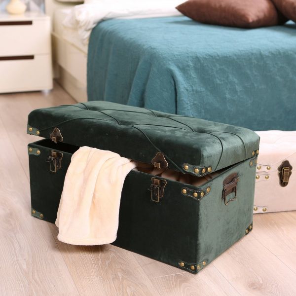 Сундук-пуф Art&Crafts Велюр 50х25х23 см зеленый 